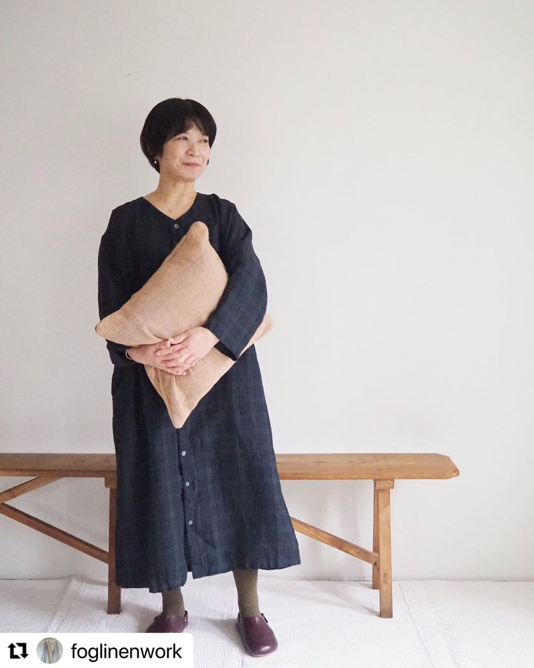 後藤由紀子さんのリラックスウェア/タータン