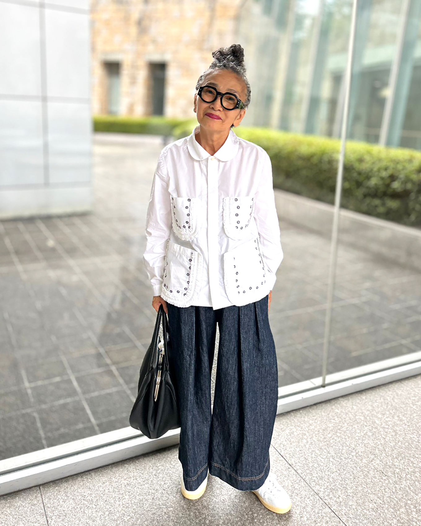 ボタンアーティスト片山優子さんのデニムスタイル