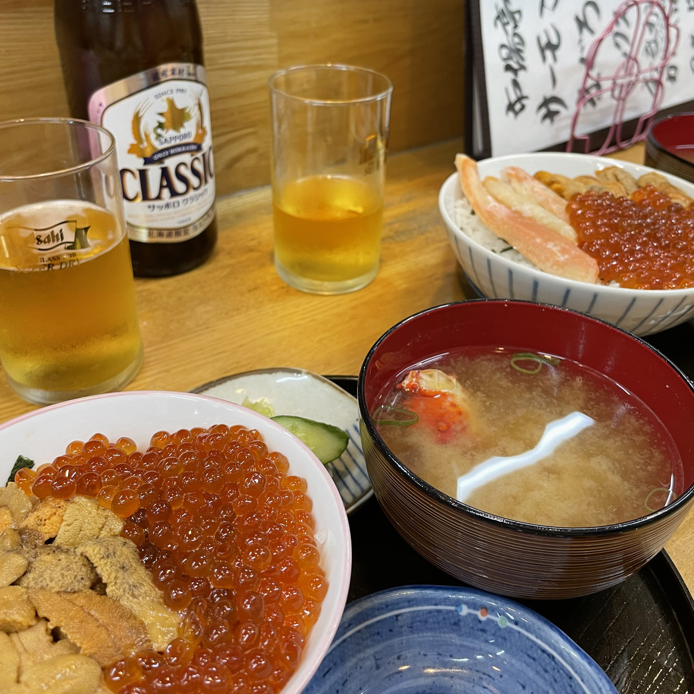 うにいくら丼の定食