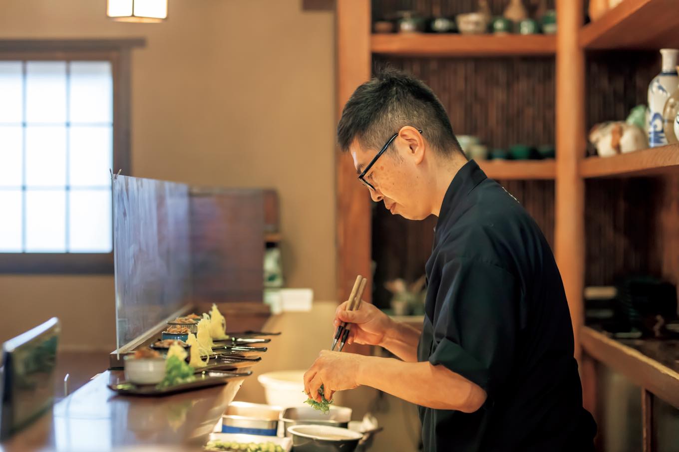 おめん 銀閣寺 本店 調理風景