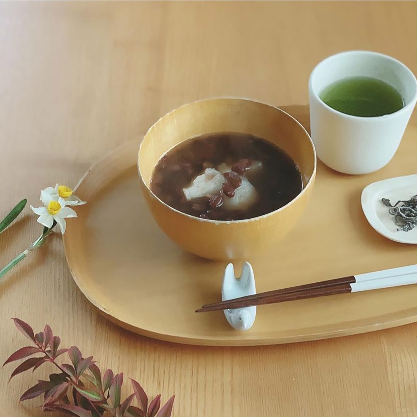 内野水穂さん 鏡開きのお汁粉