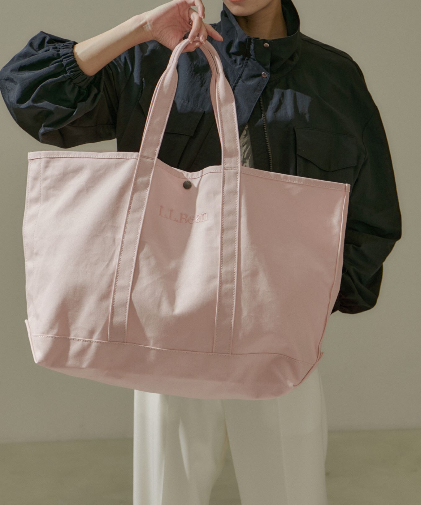 L.L.BEANの別注グロサリーバッグピンク