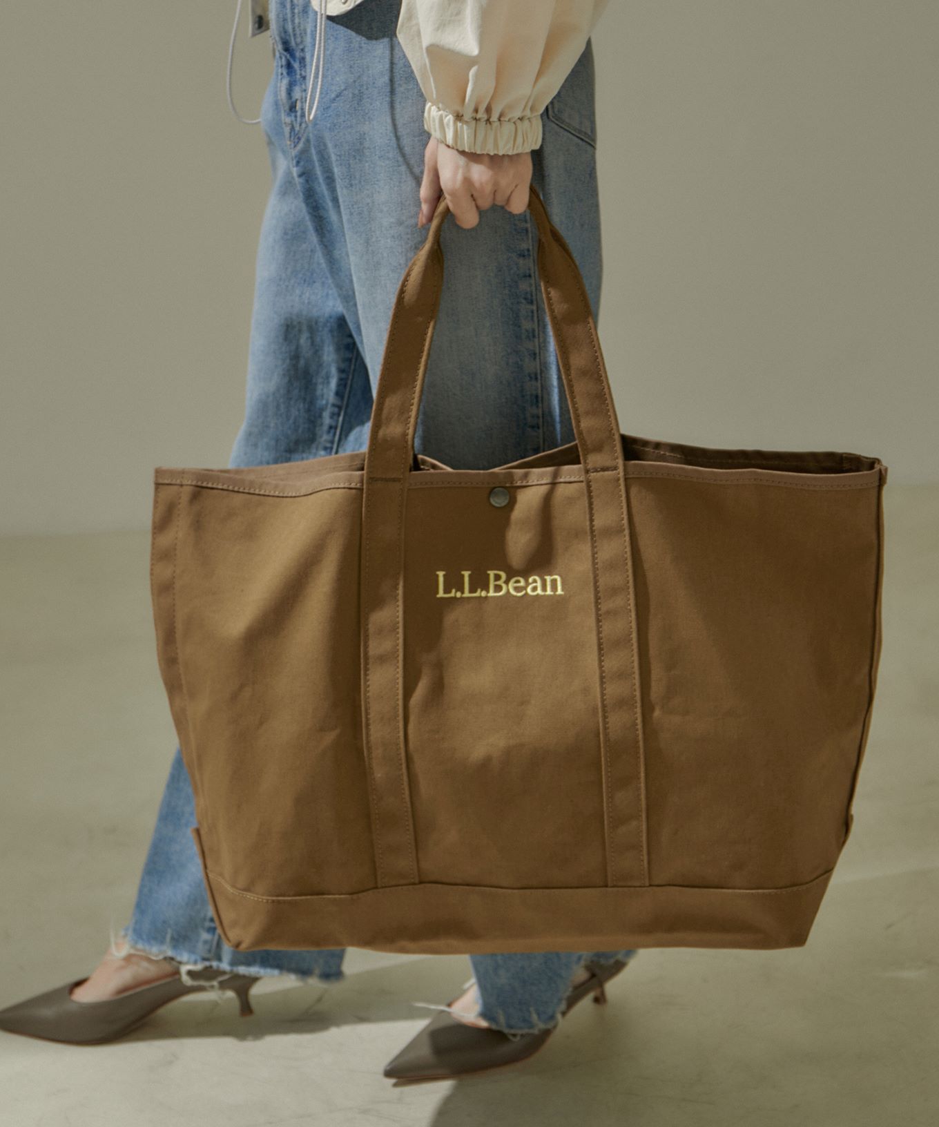 L.L.BEANの別注グロサリーバッグブラウン