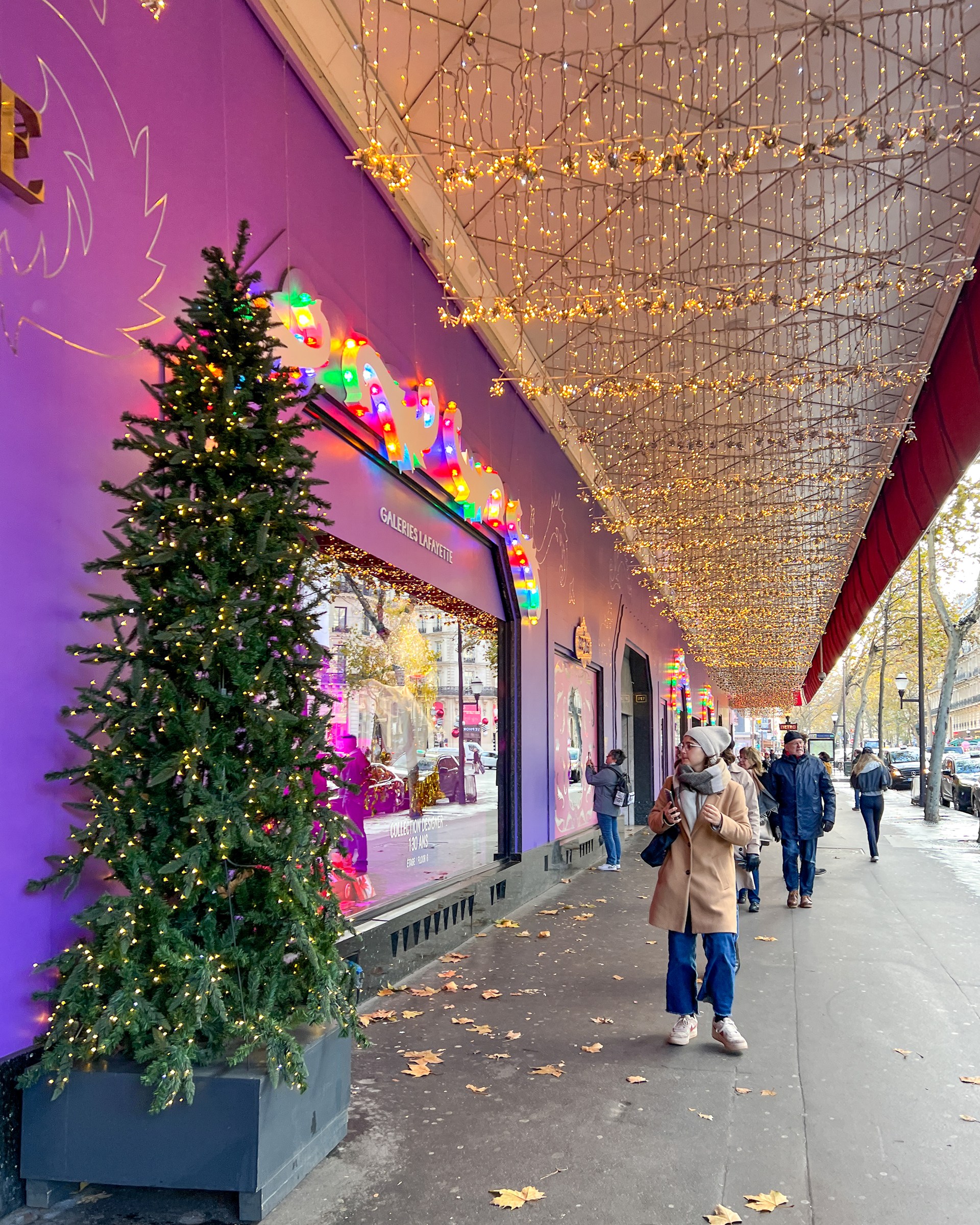 パリのギャラリーラファイエットのクリスマスディスプレイ