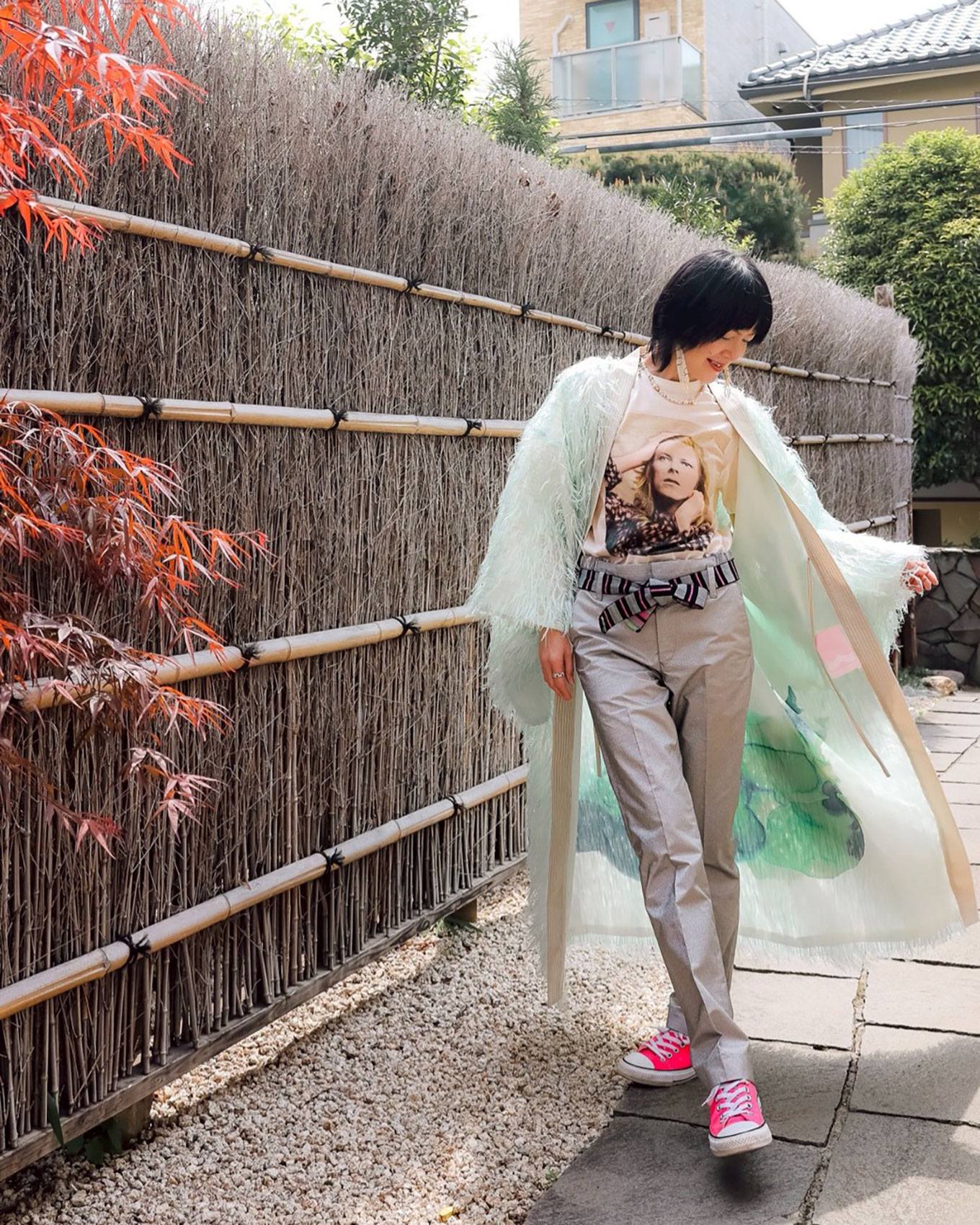 元アイドル藍田美豊さんの春のカジュアルスタイル